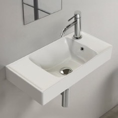 Small Bathroom Sink, Wall Mounted or Drop In, Ceramic